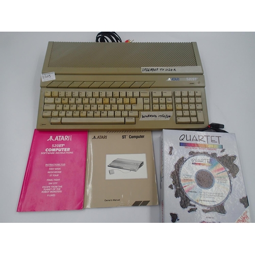 2505 - Atari ST 520 ST (upgraded to 1024K) with manual and and quartet music software. UK P&P Group 2 (£20+... 