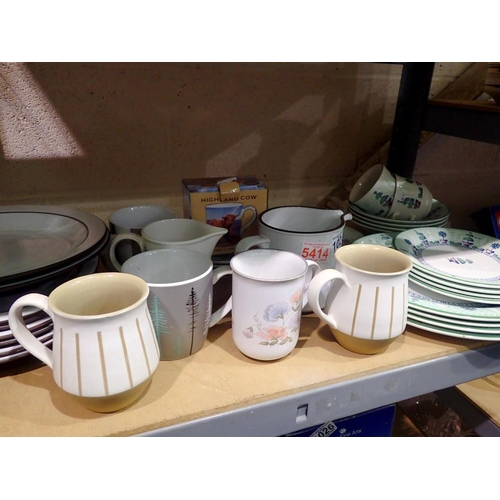 1024 - Shelf of mixed ceramics. Not available for in-house P&P