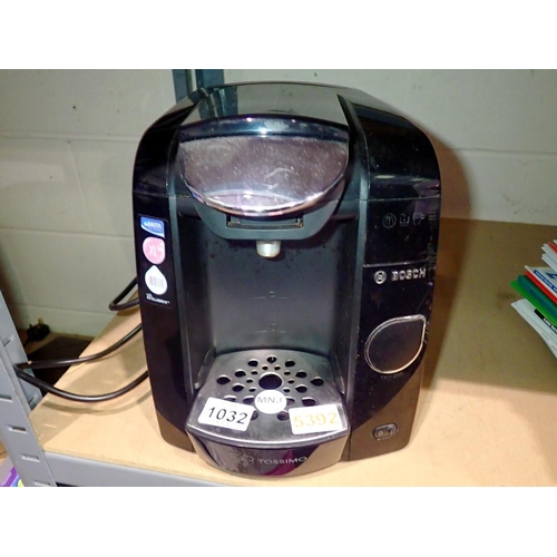 1032 - Bosch Tassimo coffee pod maker, model CTPM06 working. All electrical items in this lot have been PAT... 