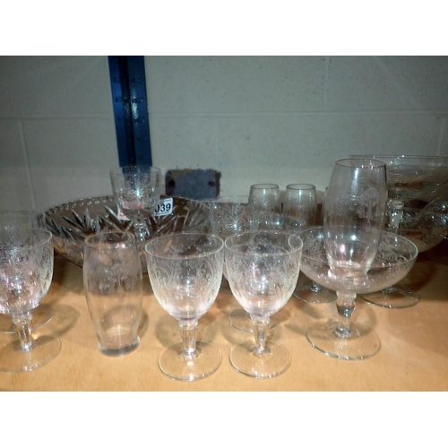 1039 - Collection of mixed glassware including Edwardian. Not available for in-house P&P