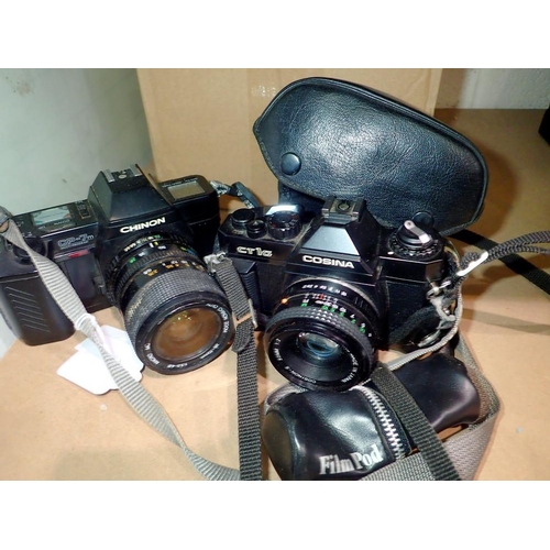 1046 - Cosina & Chinon 35mm SLR cameras with lenses. UK P&P Group 2 (£20+VAT for the first lot and £4+VAT f... 