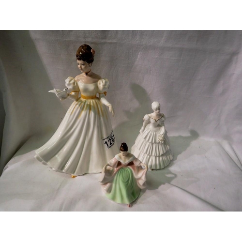 1261 - Royal Doulton figurine, Kathleen HN3609, seconds quality, together with a small Royal Doulton figure... 