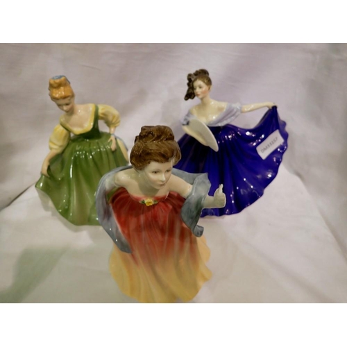 1268 - Three Royal Doulton figures, Elaine HN2791, Amys Sister HN3445 (A/F), and Fair Lady HN2193 (seconds ... 