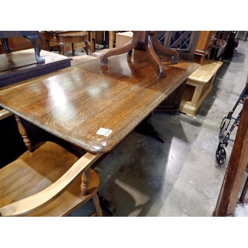 1628 - Oak dining table, 134 x 78 cm. Not available for in-house P&P