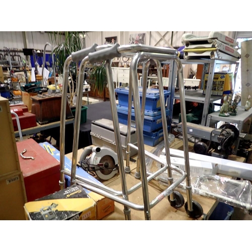 1836 - Two Zimmer frames with wheels by Equiptocare. Not available for in-house P&P