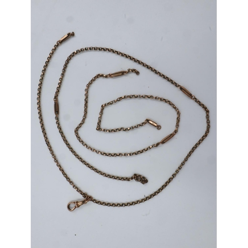 22 - 9ct gold chain, with lobster claw clasp, L: 90 cm, 13.4g, damaged. UK P&P Group 1 (£16+VAT for the f... 