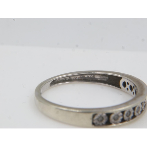 24 - 9ct white gold diamond set half eternity ring, size N, 1.8g. UK P&P Group 0 (£6+VAT for the first lo... 