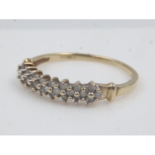 28 - 9ct gold ring set with diamonds, 0.15cts, size P, 1.6g. UK P&P Group 2 (£20+VAT for the first lot an... 