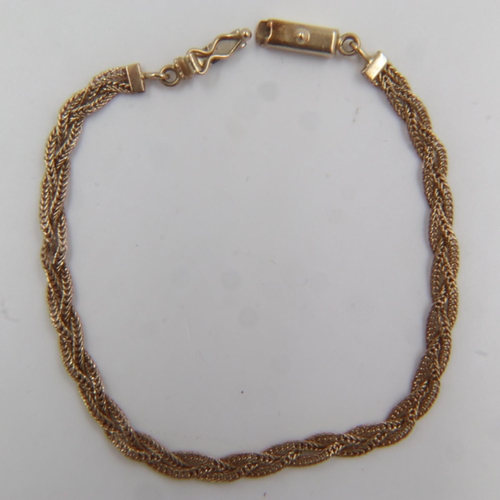 31 - 9ct gold braided-link bracelet, 3.5g. UK P&P Group 0 (£6+VAT for the first lot and £1+VAT for subseq... 