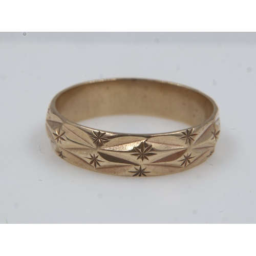 48 - 9ct gold band ring, size M/N, 2.2g. UK P&P Group 0 (£6+VAT for the first lot and £1+VAT for subseque... 