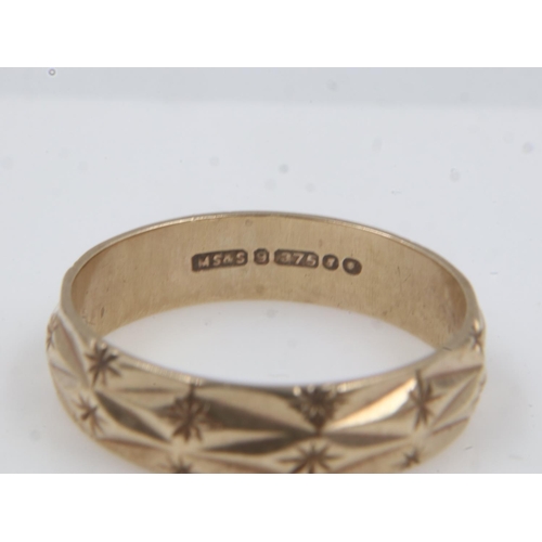 48 - 9ct gold band ring, size M/N, 2.2g. UK P&P Group 0 (£6+VAT for the first lot and £1+VAT for subseque... 