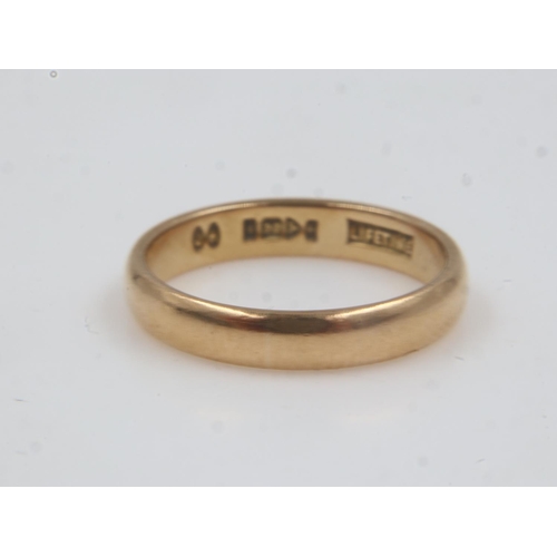 49 - 22ct gold band ring, slim profile, size K, 3.3g. UK P&P Group 0 (£6+VAT for the first lot and £1+VAT... 