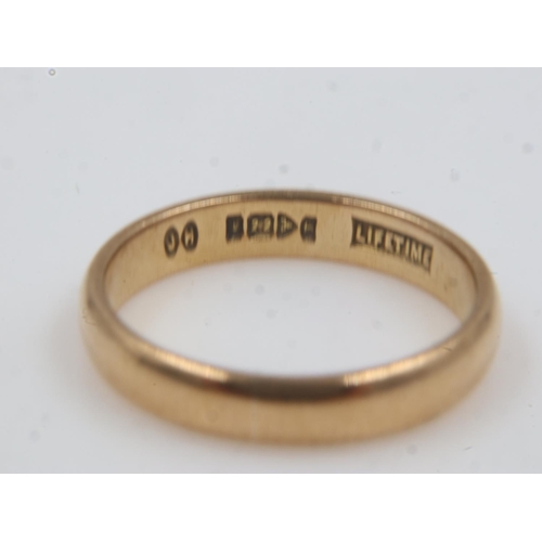 49 - 22ct gold band ring, slim profile, size K, 3.3g. UK P&P Group 0 (£6+VAT for the first lot and £1+VAT... 