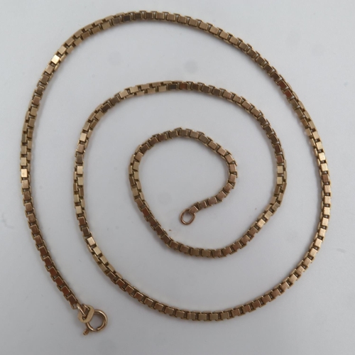 7 - 9ct gold box-link neck chain, L: 49 cm, 16.9g. UK P&P Group 0 (£6+VAT for the first lot and £1+VAT f... 