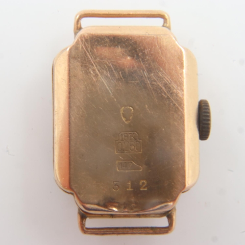 69 - ARDAN: 18ct gold cased ladies manual wind wristwatch head, 6.8g. UK P&P Group 0 (£6+VAT for the firs... 