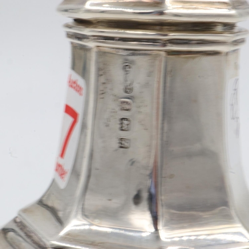 77 - Hallmarked silver sugar sifter, Birmingham assay 1924-5, 7.5cm H, 176.8g. UK P&P Group 1 (£16+VAT fo... 