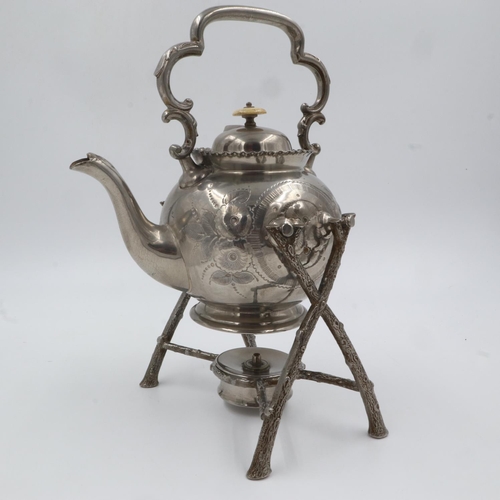 78 - Sheffield made silver plated spirit kettle, 32cm H. UK P&P Group 3 (£30+VAT for the first lot and £8... 