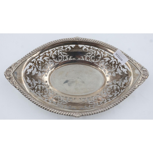 83 - A hallmarked silver pierce-work basket, marks indistinct, 421g. UK P&P Group 1 (£16+VAT for the firs... 