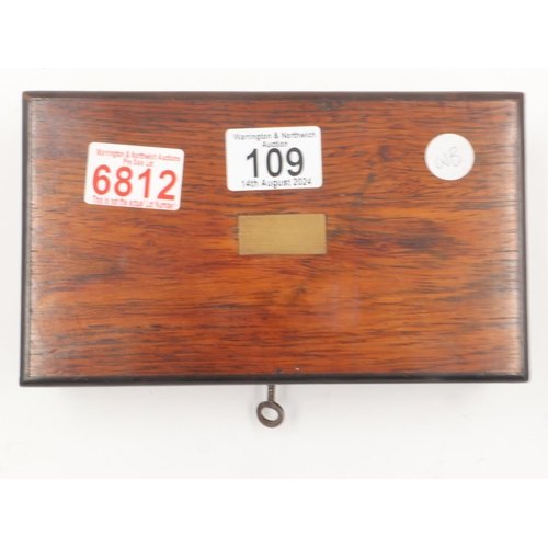 109 - Mahogany cased brass drawing set, L: 20 cm. UK P&P Group 2 (£20+VAT for the first lot and £4+VAT for... 