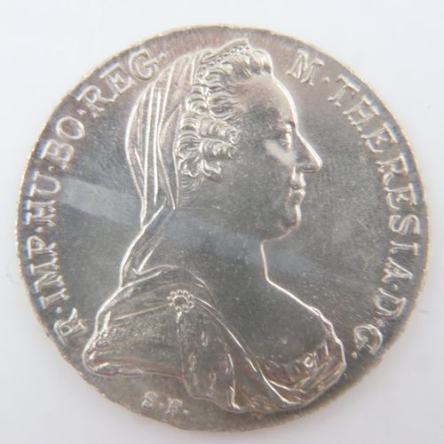 121 - 1780 silver restrike of a Maria Teresa Thaler. UK P&P Group 1 (£16+VAT for the first lot and £2+VAT ... 