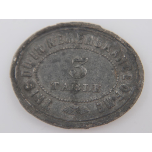 131 - 1862 - Dairsie, parish of Fife Scottish communion token. UK P&P Group 0 (£6+VAT for the first lot an... 