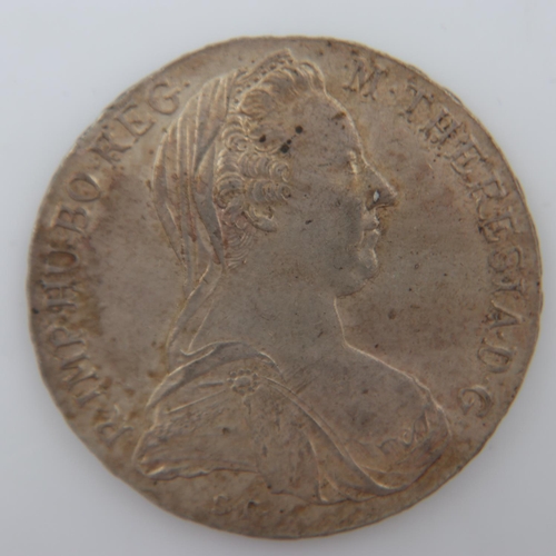 132 - 1780 silver restrike of a Maria Teresa Thaler. UK P&P Group 1 (£16+VAT for the first lot and £2+VAT ... 