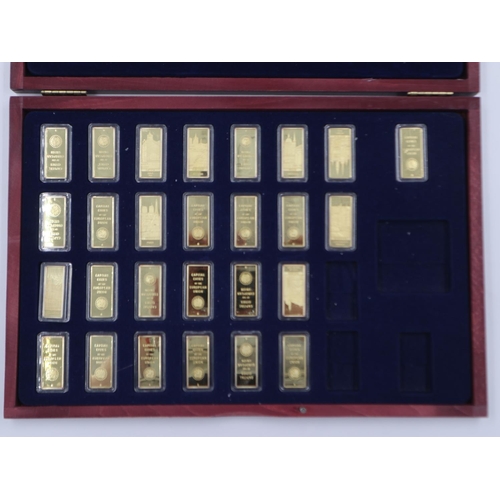 145 - Twenty-seven gold plated ingots of the Capital Cities of the European Union. UK P&P Group 1 (£16+VAT... 