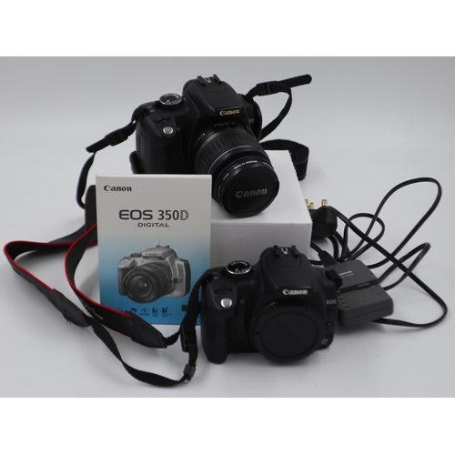 152 - Canon 350D SLR camera with a Canon 18-55mm lens together with a Canon 350D camera body. UK P&P Group... 