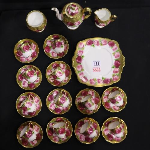 161 - Royal Albert Crown China early 20th century floral and gilt coffee service comprising 12 cups, 12 sa... 