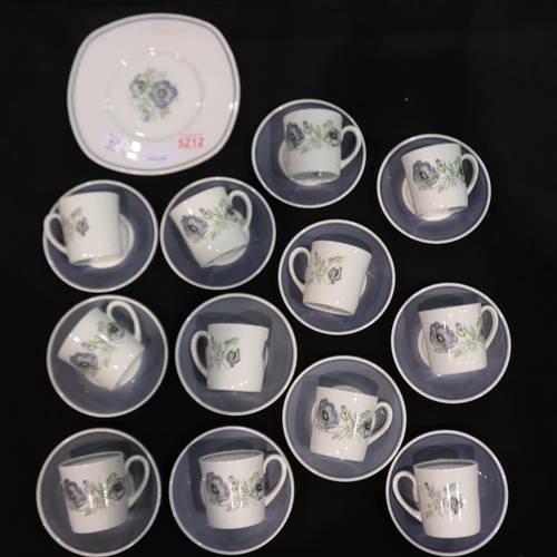 168 - Wedgwood Susie Cooper design coffee service, comprising 12 mugs, 12 saucers and a cake plate. Not av... 