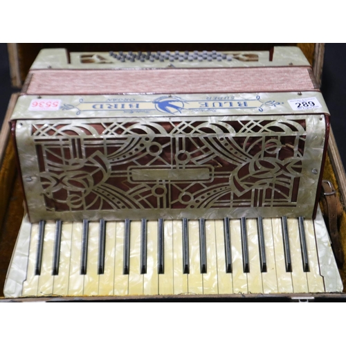 289 - German made Blue Bird Super Organ, in original case. Not available for in-house P&P