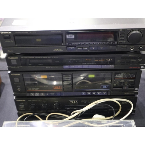 295 - Technics separate's hifi system, including a SU-V45A amplifier, SL-P 477A CD player, ST-G45AL tuner ... 