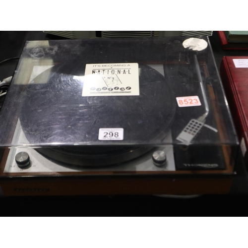 298 - Thorens TD150 turntable with a Goldring cartridge, no numbers noted on the cartridge, just the Goldr... 