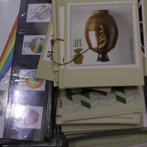 307 - Collection of first day covers, dating from 1970's, with mint stamp postcards and a quantity of loos... 