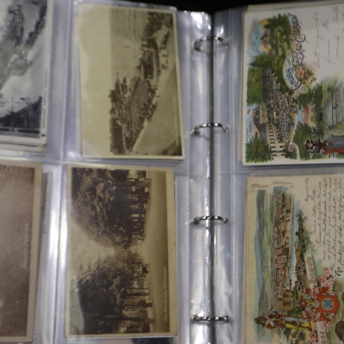 310 - Postcard album containing 312 early to mid 20th century postcards with examples depicting Blackpool ... 