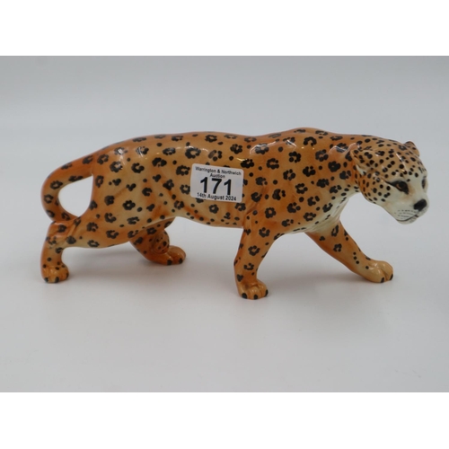 171 - Beswick leopard, no cracks or chips, L: 30 cm. UK P&P Group 2 (£20+VAT for the first lot and £4+VAT ... 