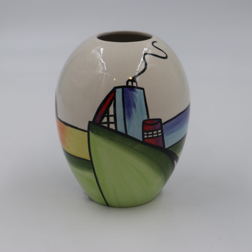 176 - Lorna Bailey vase in the Deco House pattern, no cracks or chips, H: 15 cm. UK P&P Group 2 (£20+VAT f... 