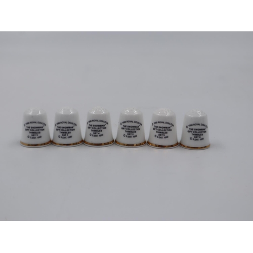 241 - Set of six rare Royal Doulton Snowman thimbles. UK P&P Group 1 (£16+VAT for the first lot and £2+VAT... 