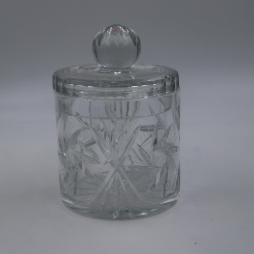 274 - A cut glass ice bucket with cover, H: 23 cm. UK P&P Group 3 (£30+VAT for the first lot and £8+VAT fo... 