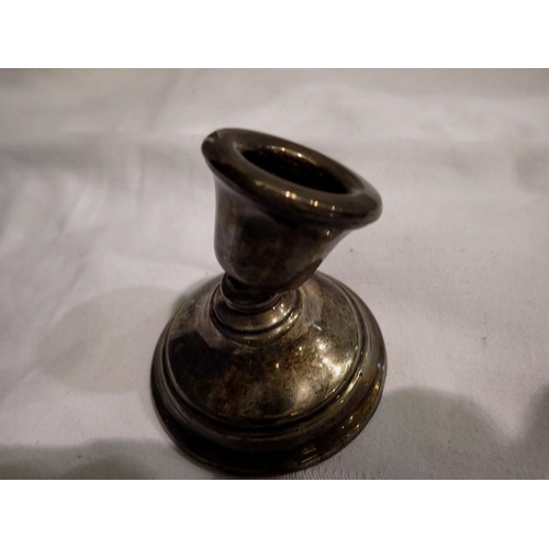 1063 - Damaged hallmarked silver candlestick. UK P&P Group 1 (£16+VAT for the first lot and £2+VAT for subs... 