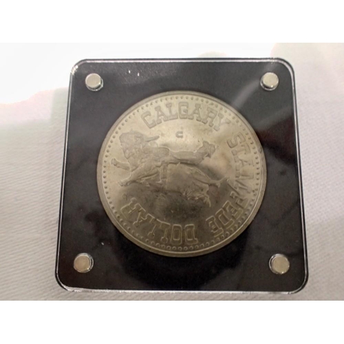 1100 - 1976 - Calgary stampede dollar in quadrum case. UK P&P Group 0 (£6+VAT for the first lot and £1+VAT ... 