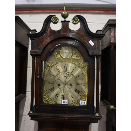 269 - Heron of Newcastle: an early 19th century longcase clock, brass dial with silvered chapter ring, 8-d... 