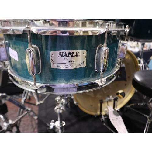 291 - Mapex 'M series' full drum kit with stands, stool and silencers. Not available for in-house P&P