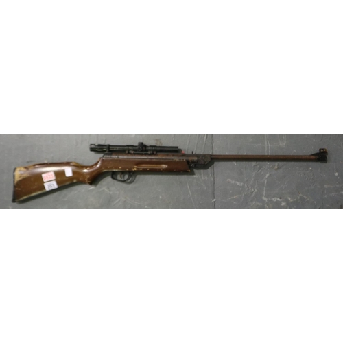 293 - Vintage .22 air rifle with telescopic sights. UK P&P Group 3 (£30+VAT for the first lot and £8+VAT f... 