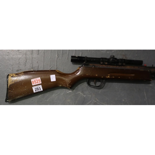 293 - Vintage .22 air rifle with telescopic sights. UK P&P Group 3 (£30+VAT for the first lot and £8+VAT f... 