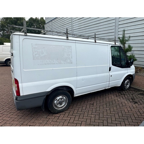 1000B - Ford Transit van, 124,483 miles, MOT expires 21/03/2025, Untaxed, White, Reg FE11 GZX, V5C present a... 