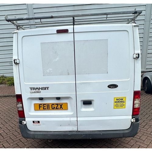 1000B - Ford Transit van, 124,483 miles, MOT expires 21/03/2025, Untaxed, White, Reg FE11 GZX, V5C present a... 