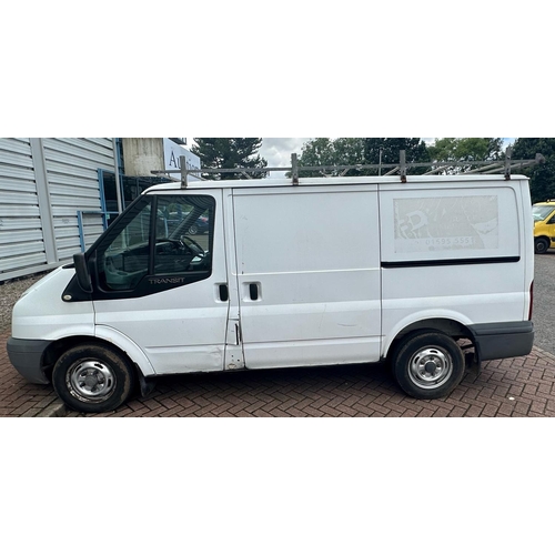 1000B - Ford Transit van, 124,483 miles, MOT expires 21/03/2025, Untaxed, White, Reg FE11 GZX, V5C present a... 