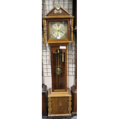 273 - Early 20th century longcase clock of architectural form, H: 185 cm. Not available for in-house P&P