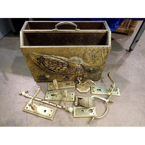 1880A - Brass magazine rack. Not available for in-house P&P